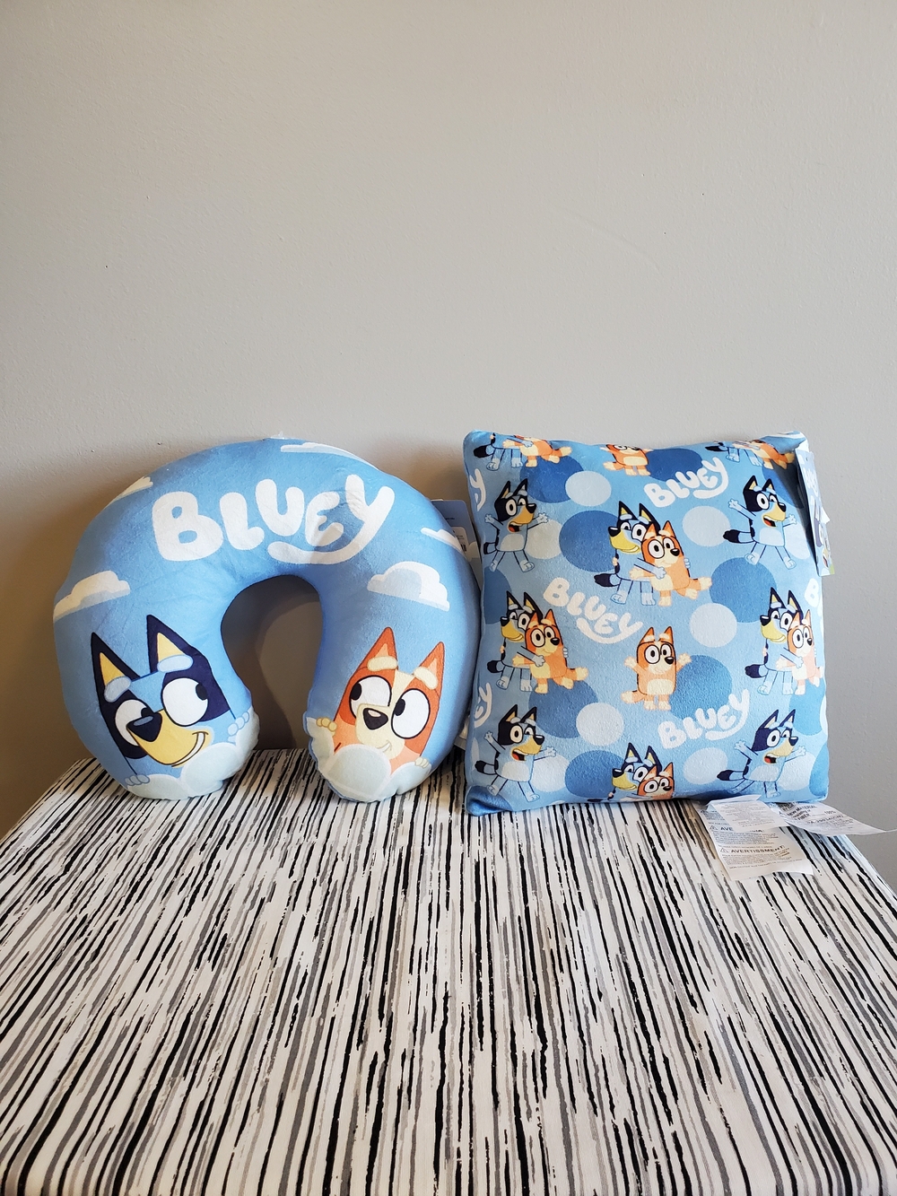 Bluey Plush Travel Neck Pillow and Square Pillow 2 Piece Set